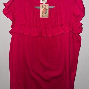 Women's Pink Ruffle Top